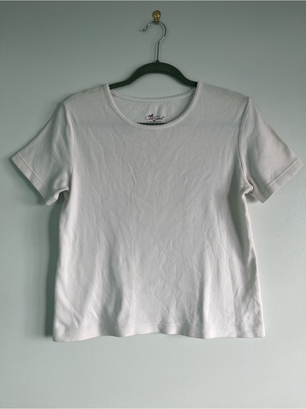 Classic White Short Sleeve Crewneck Tee Basics Clean T-Shirt